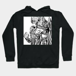 Aioros the Sagittarius saint ecopop anime ink portrait Hoodie